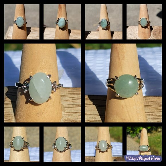 Green Aventurine Gemstone Rings - Picture 1 of 8